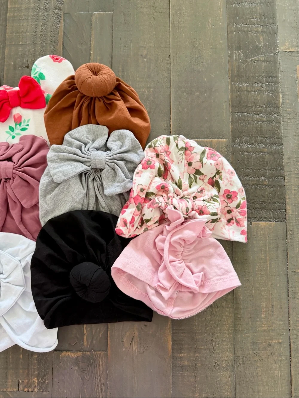 Baby Girl Turban Bow Hats 14 Pc Multicolor Infant Headwraps Bundle